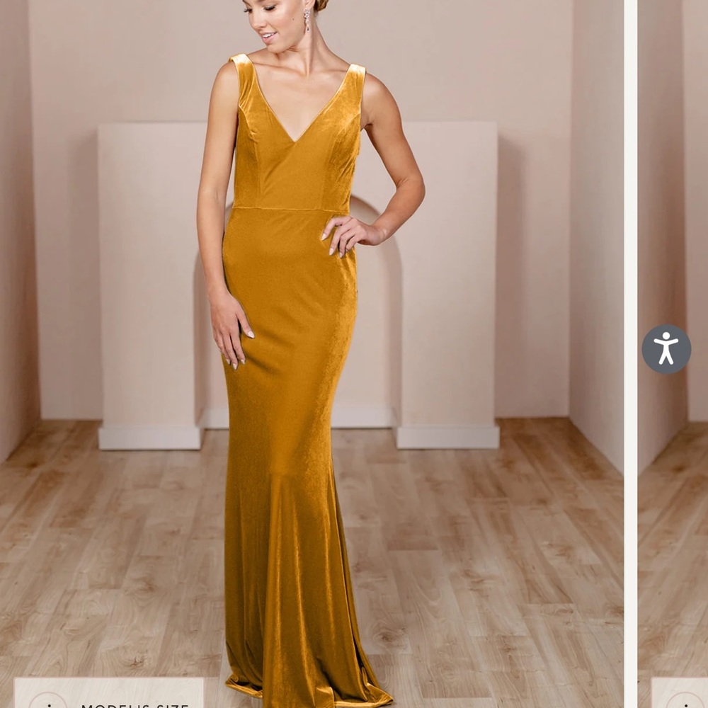Revelry Dakota Velvet Dress (Mustard) - WORN ONCE